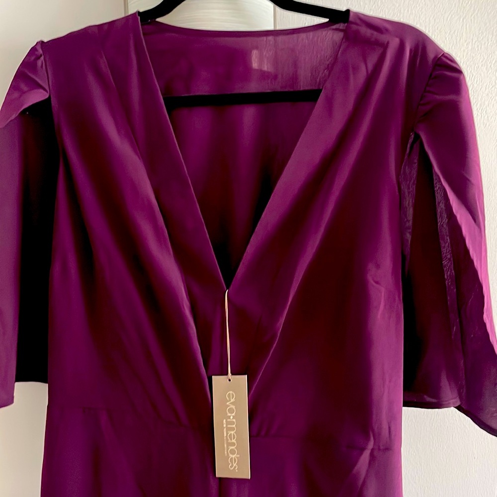 Plum Caplet Sleeved Jumpsuit